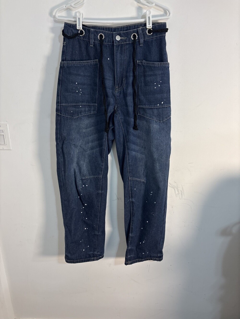 Moxie Low Slung Barrel Jeans Contemporary Boho Timeless W28” L28” Paint Print